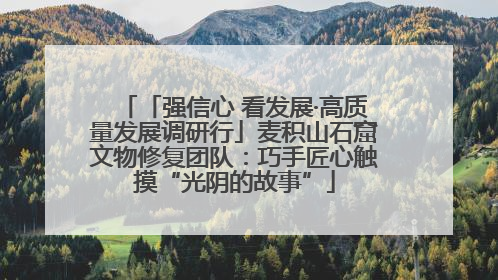 「强信心 看发展·高质量发展调研行」麦积山石窟文物修复团队：巧手匠心触摸“光阴的故事”