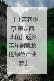 「青春华章·重走西北角」返乡青年谢凯龙的绿色产业梦
