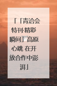 「青洽会特刊·精彩瞬间」高原心跳 在开放合作中澎湃