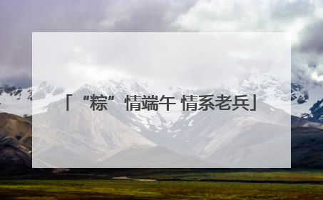“粽”情端午 情系老兵