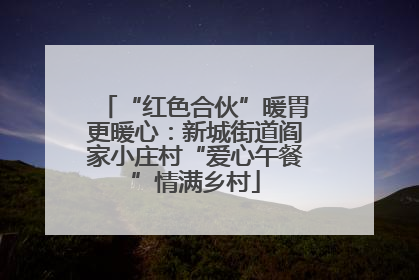 “红色合伙”暖胃更暖心：新城街道阎家小庄村“爱心午餐”情满乡村