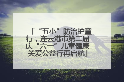 “五小”防治护童行，连云港市第二届庆“六一”儿童健康关爱公益行再启航