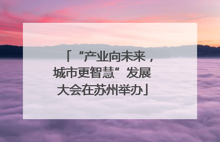 “产业向未来，城市更智慧”发展大会在苏州举办