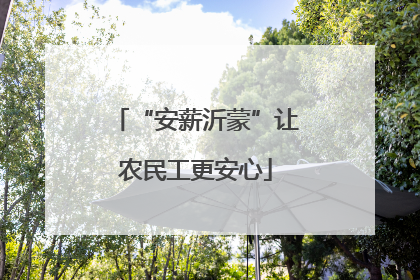 “安薪沂蒙”让农民工更安心