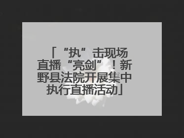 “执”击现场 直播“亮剑”！新野县法院开展集中执行直播活动