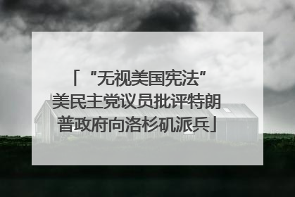 “无视美国宪法” 美民主党议员批评特朗普政府向洛杉矶派兵