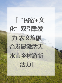 “民宿+文化”双引擎发力 农文旅融合发展激活天水市乡村游新活力