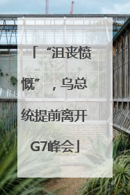 “沮丧愤慨”，乌总统提前离开G7峰会