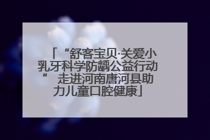 “舒客宝贝·关爱小乳牙科学防龋公益行动” 走进河南唐河县助力儿童口腔健康