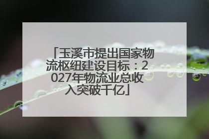 玉溪市提出国家物流枢纽建设目标：2027年物流业总收入突破千亿