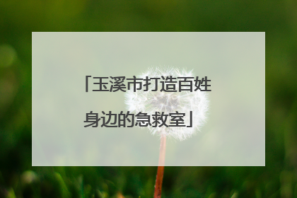 玉溪市打造百姓身边的急救室