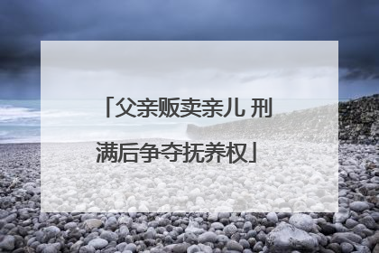 父亲贩卖亲儿 刑满后争夺抚养权