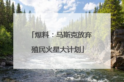 爆料：马斯克放弃殖民火星大计划