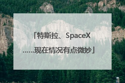 特斯拉、SpaceX……现在情况有点微妙