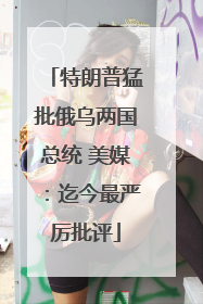特朗普猛批俄乌两国总统 美媒：迄今最严厉批评