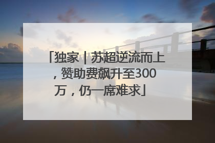 独家｜苏超逆流而上，赞助费飙升至300万，仍一席难求