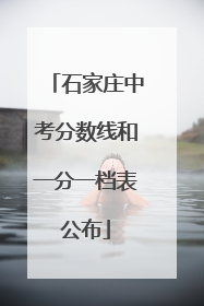 石家庄中考分数线和一分一档表公布