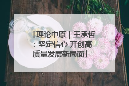 理论中原｜王承哲：坚定信心 开创高质量发展新局面