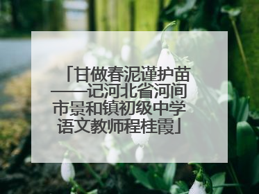 甘做春泥谨护苗——记河北省河间市景和镇初级中学语文教师程桂霞