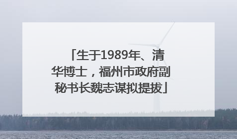 生于1989年、清华博士，福州市政府副秘书长魏志谋拟提拔