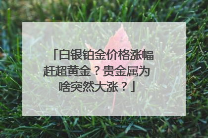 白银铂金价格涨幅赶超黄金？贵金属为啥突然大涨？