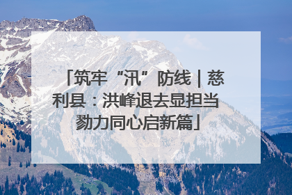 筑牢“汛”防线｜慈利县：洪峰退去显担当 勠力同心启新篇