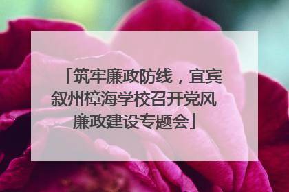 筑牢廉政防线，宜宾叙州樟海学校召开党风廉政建设专题会