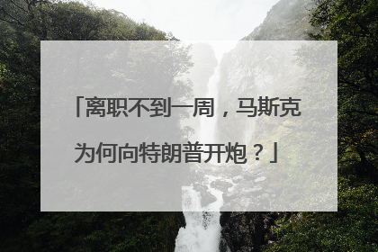 离职不到一周，马斯克为何向特朗普开炮？