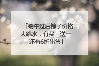 端午过后粽子价格大跳水，有买三送一还有6折出售