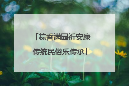 粽香满园祈安康 传统民俗乐传承