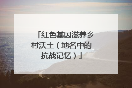 红色基因滋养乡村沃土（地名中的抗战记忆）