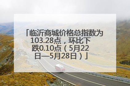 临沂商城价格总指数为103.28点，环比下跌0.10点（5月22日—5月28日）