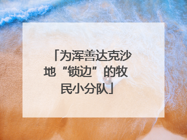 为浑善达克沙地“锁边”的牧民小分队