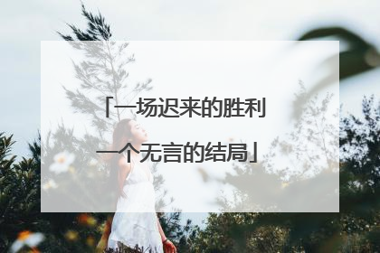 一场迟来的胜利 一个无言的结局