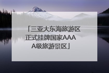 三亚大东海旅游区正式挂牌国家AAAA级旅游景区