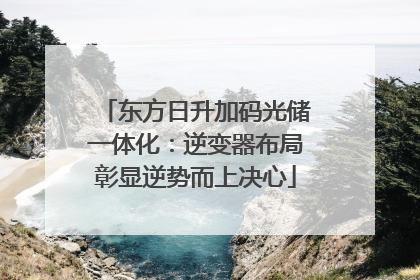 东方日升加码光储一体化：逆变器布局彰显逆势而上决心