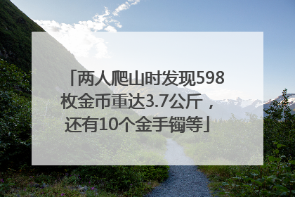 两人爬山时发现598枚金币重达3.7公斤，还有10个金手镯等