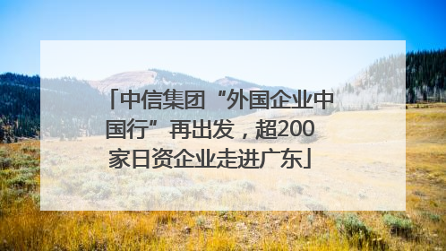 中信集团“外国企业中国行”再出发，超200家日资企业走进广东