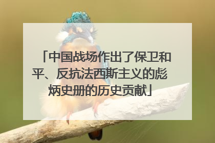 中国战场作出了保卫和平、反抗法西斯主义的彪炳史册的历史贡献