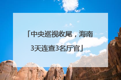 中央巡视收尾，海南3天连查3名厅官