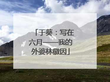 于葵：写在六月——我的外婆林徽因