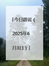 今日辟谣（2025年6月3日）