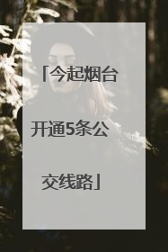 今起烟台开通5条公交线路