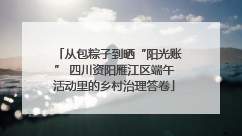 从包粽子到晒“阳光账” 四川资阳雁江区端午活动里的乡村治理答卷
