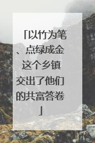 以竹为笔、点绿成金 这个乡镇交出了他们的共富答卷