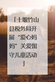 十堰竹山县税务局开展“爱心妈妈”关爱留守儿童活动