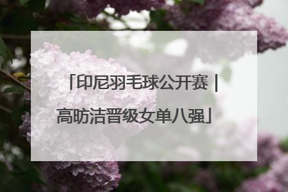 印尼羽毛球公开赛｜高昉洁晋级女单八强
