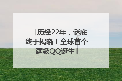历经22年，谜底终于揭晓！全球首个满级QQ诞生