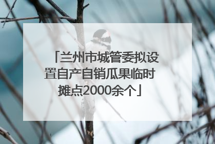 兰州市城管委拟设置自产自销瓜果临时摊点2000余个