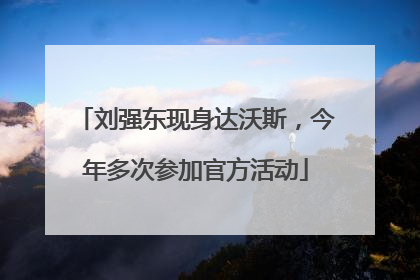 刘强东现身达沃斯，今年多次参加官方活动